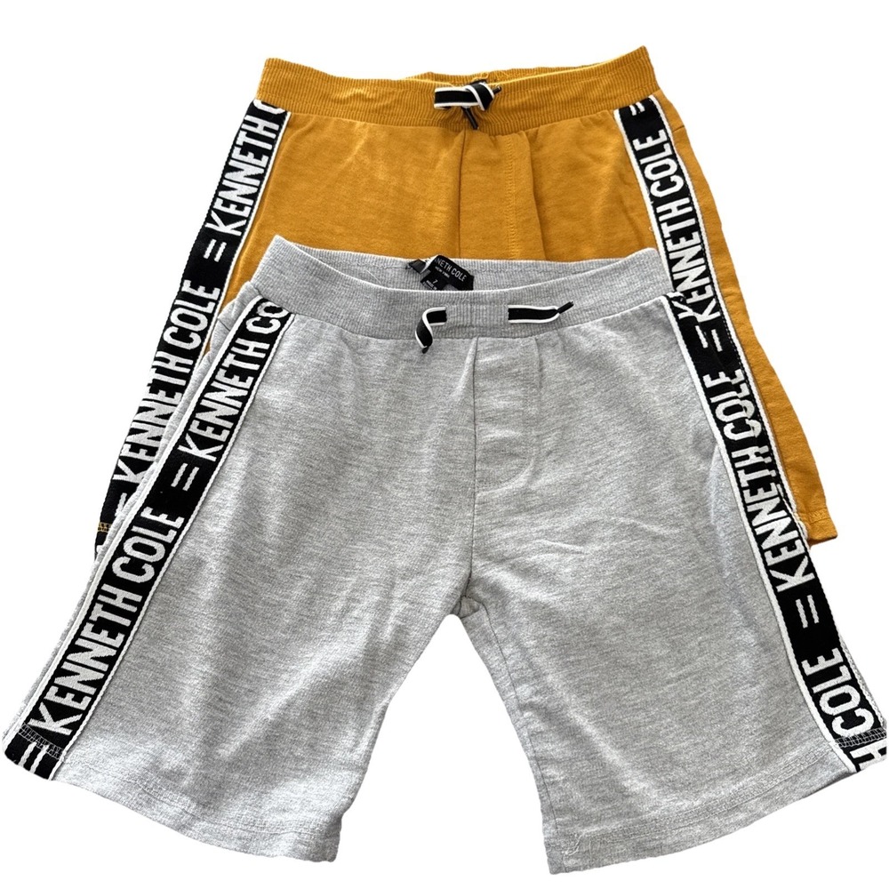 2 Pr Kenneth Cole Boys' French Terry Drawstring Sweat Shorts Grey Size Boys 7